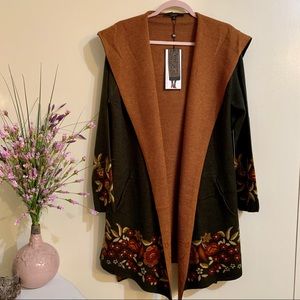 Max Sport Hooded Sweater Duster Floral 
